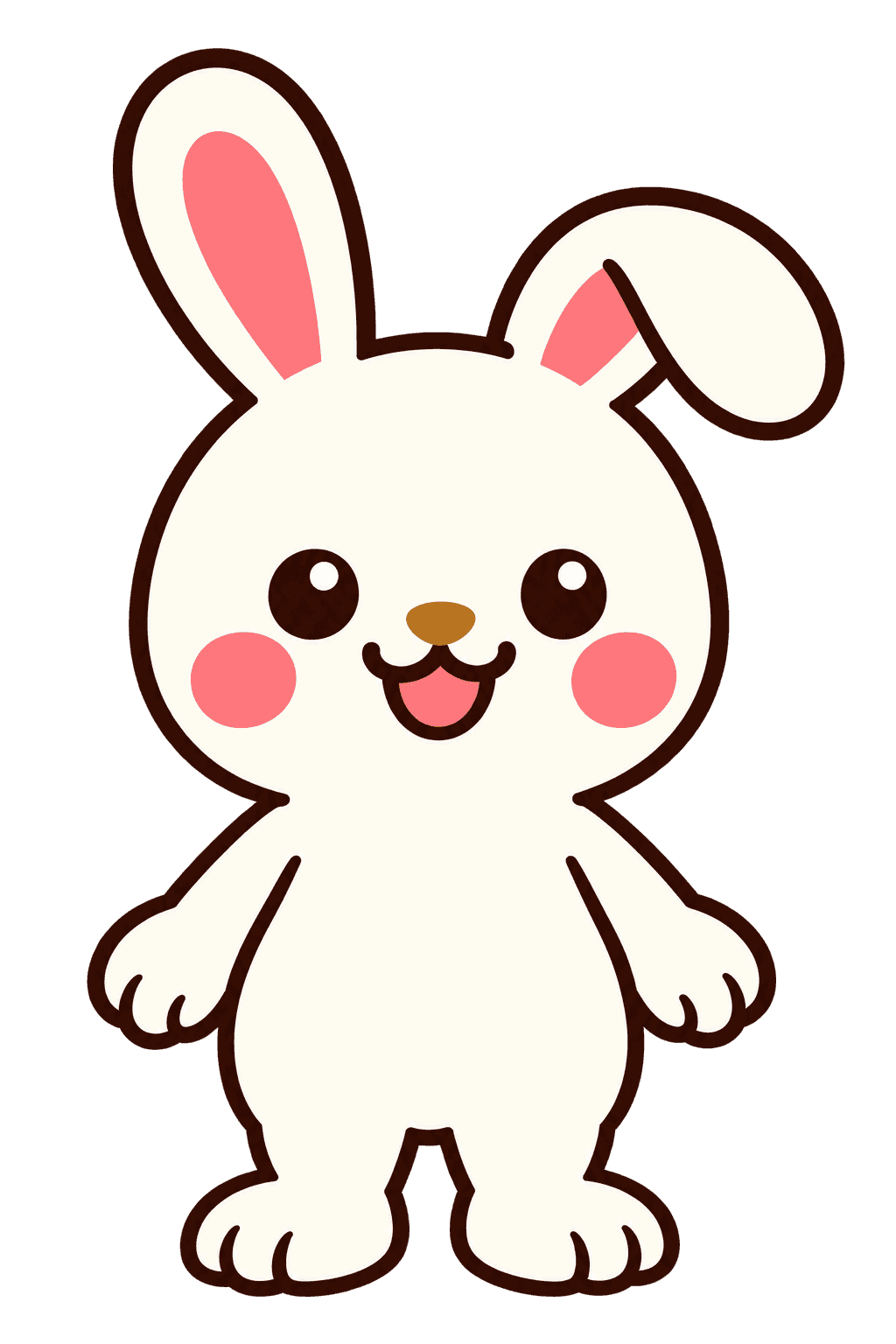 Ozzy’s smiling bunny mascot with rosy cheeks and a floppy ear